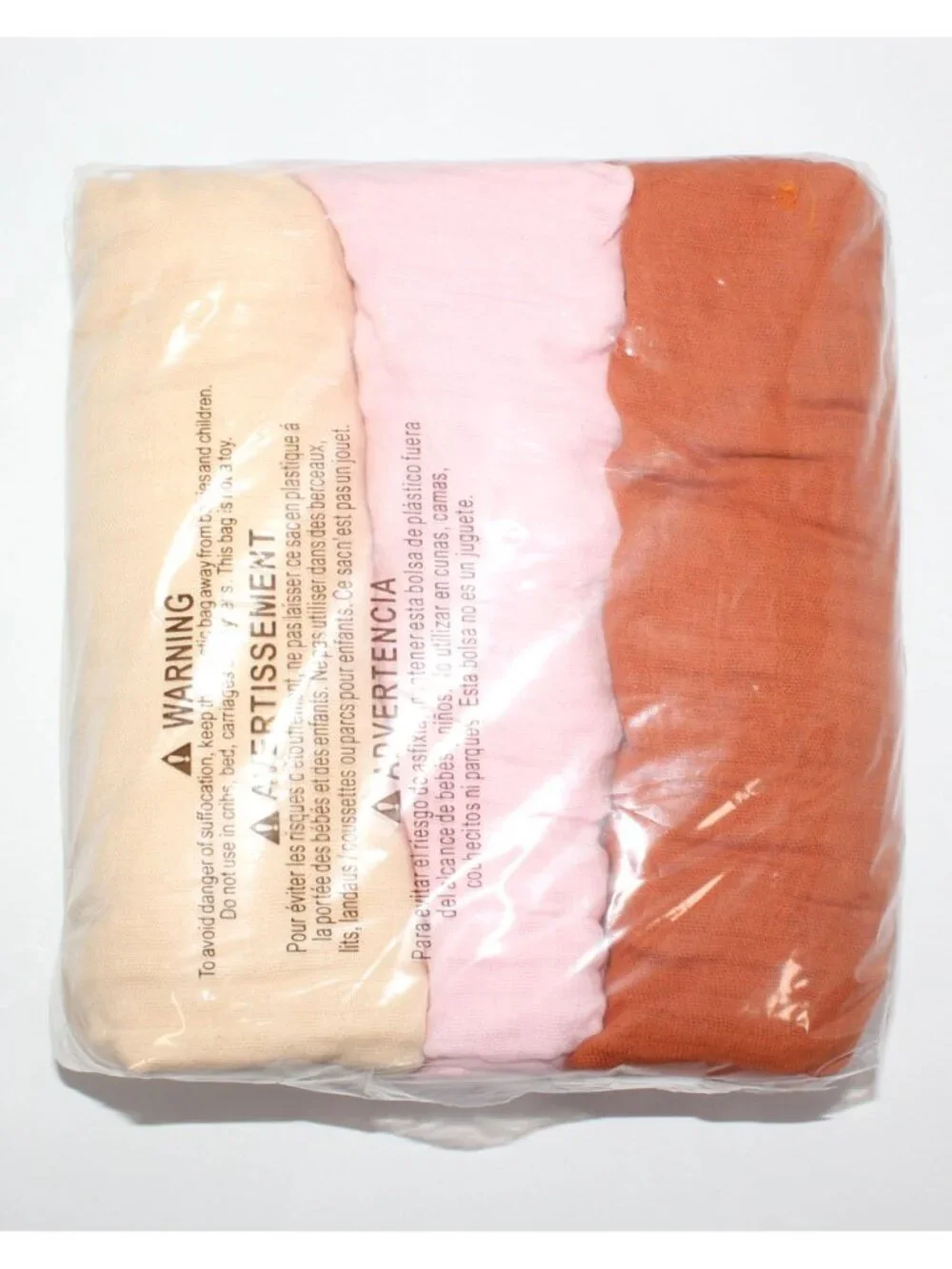 David's Kids 3-pk 100% Cotton Baby Muslin Swaddle and Receiving Blankets